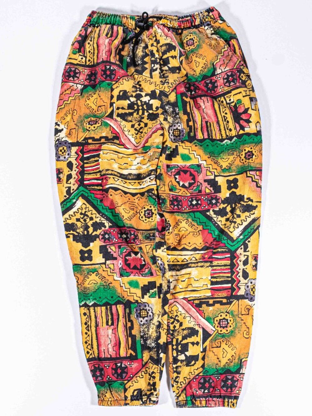VTG 90s Body Ragz Abstract Tribal Muscle Joggers Pants Youth S 8 10 Harem Gym